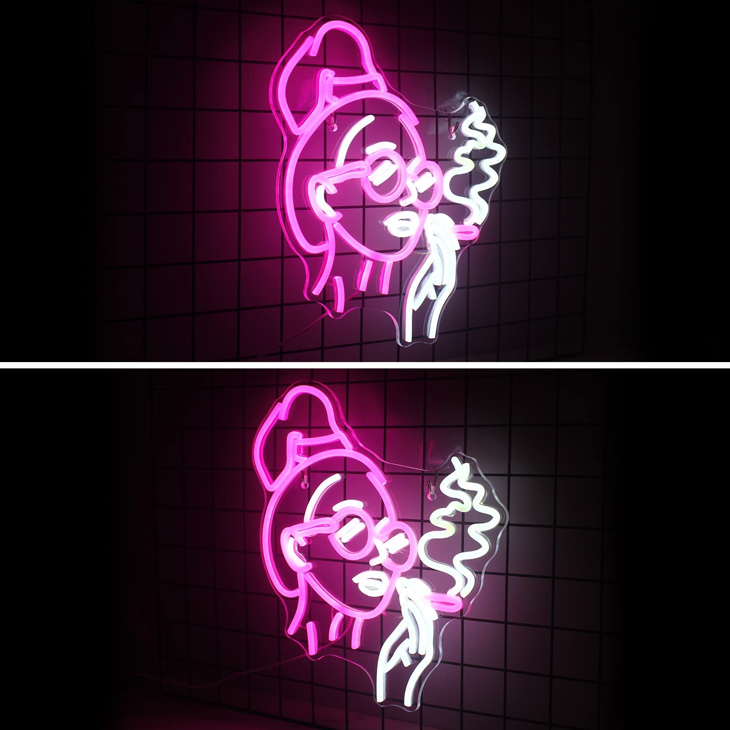 Smoking Woman Neon Signs for Wall Decoration - Bad Bitch Cave LED Light