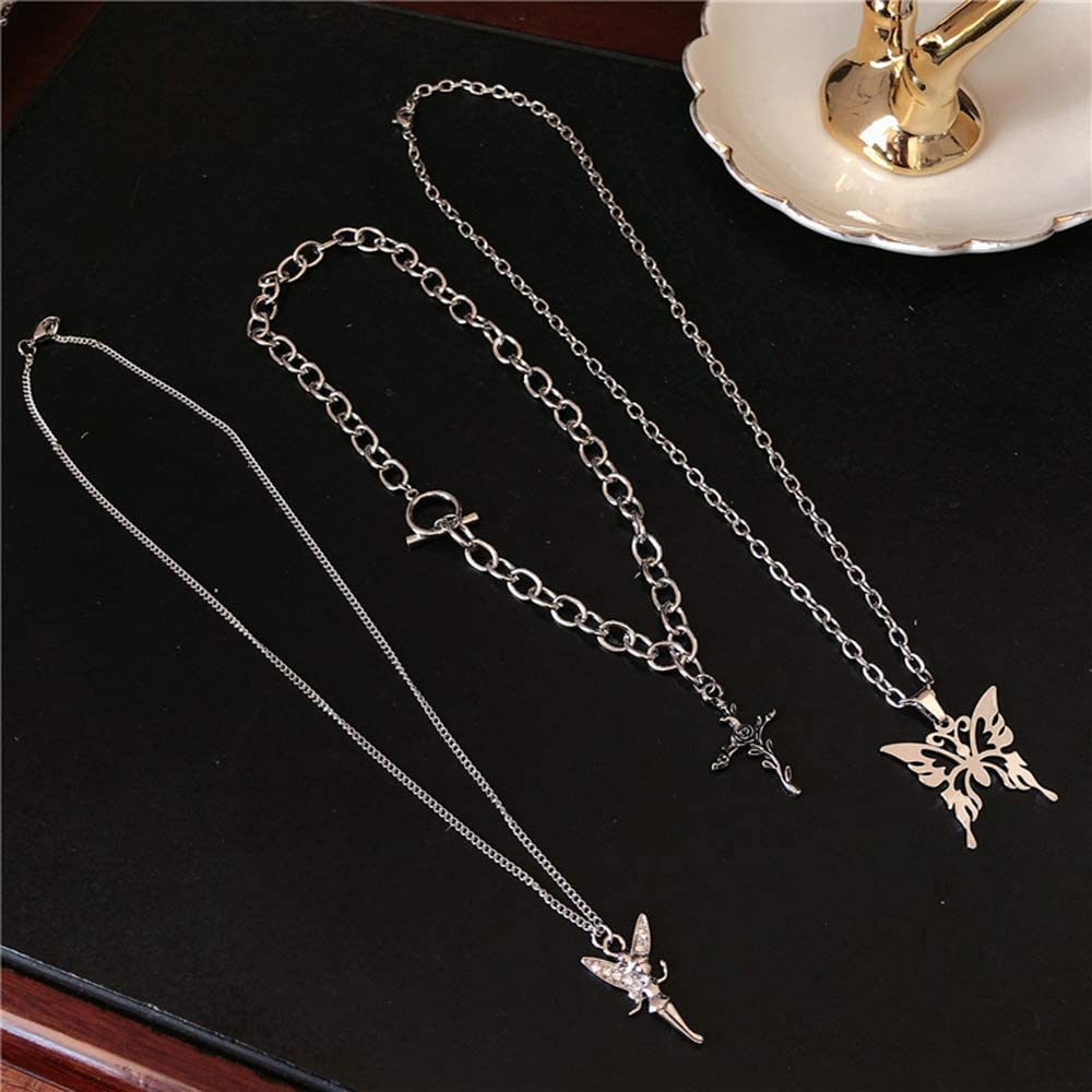 Dainty Punk Layering Chunky Chain Choker Toggle Necklace Boho for Women