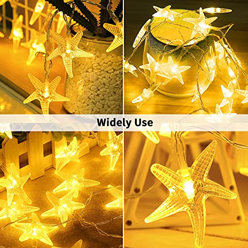 11 Feet 30 LED Starfish Shaped Battery Operated LED Fairy String Lights