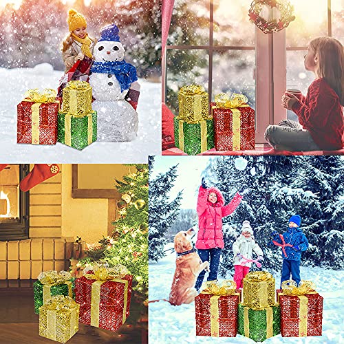 3pcs Lighted Gift Boxes Christmas Decorations