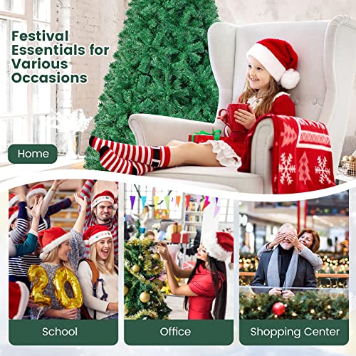 Artificial, Xmas Pine Easy Assembly, Christmas Tree with Solid Metal Legs, Idea for Indoor and Outdoor Holiday