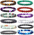 12 Pcs 8mm Gemstones Beaded Bracelets for Men Women Stone Bead Healing Stretch