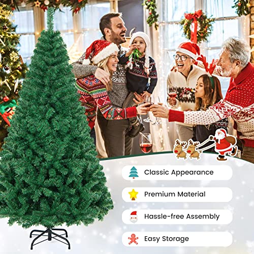 Artificial, Xmas Pine Easy Assembly, Christmas Tree with Solid Metal Legs, Idea for Indoor and Outdoor Holiday