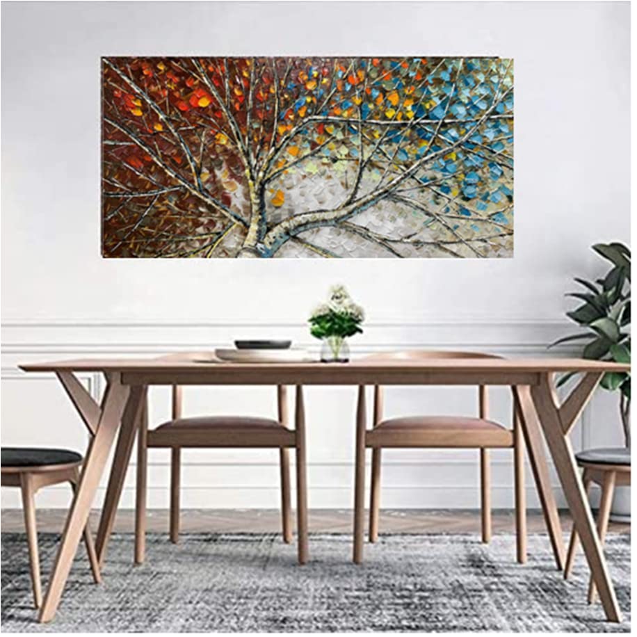 Modern Stunning Flourish Tree Painting, 24x 48 inch- 100% Hand Painted