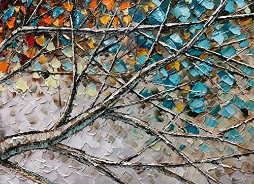 Modern Stunning Flourish Tree Painting, 24x 48 inch- 100% Hand Painted