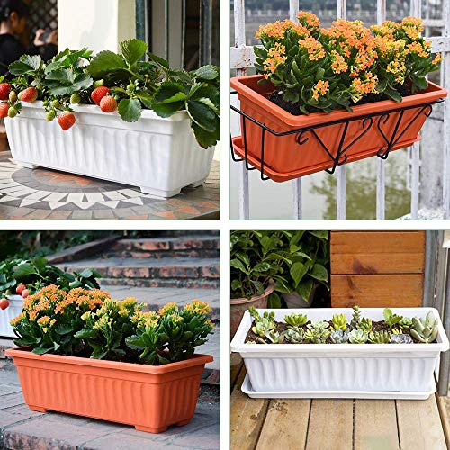 15 Inches Flower Window Box Plastic w/ 15 Pcs Plant Labels