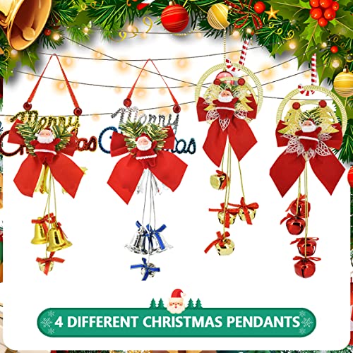 4 Pieces Christmas Jingle Bell Door Hangers Decorations