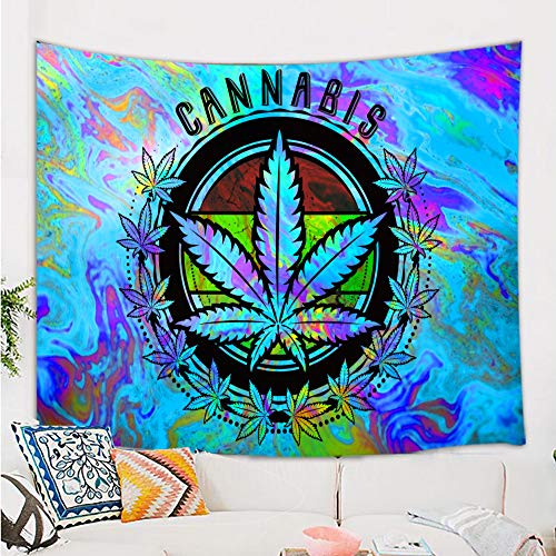 Psychedelic Trippy Leaf Colorful Tapestry