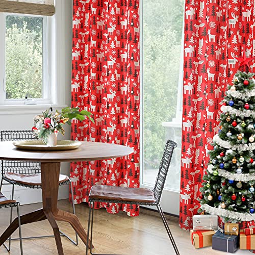 Deer Elk Christmas Curtains Decorations