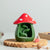 Cute Mushroom Incense Holder with 60 Incense Cones- Green