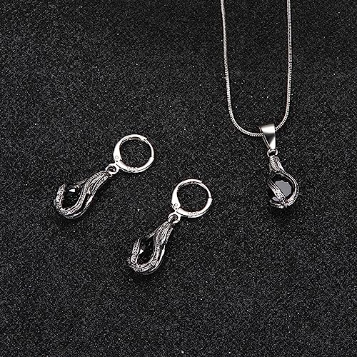 Silver Jewelry Sets for women  Crystal Bridal Accessories Necklace Earrings