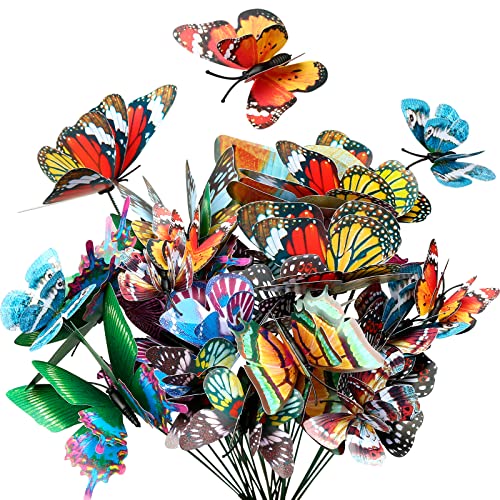 Butterfly Stakes, 50pcs 11.5inch for Garden Decoration