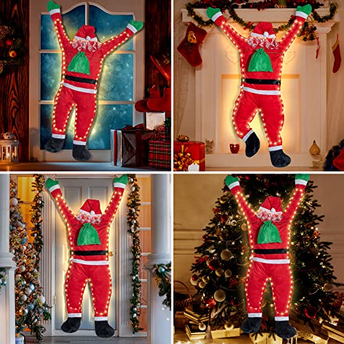 Hanging Santa Suit w/ Warm White Lights for Christmas Decoration