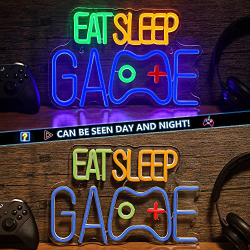 LED Game Neon Sign- EAT SLEEP GAME- Wall Decoration