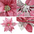 12Pcs Poinsettia Flowers Glitter Christmas Ornaments