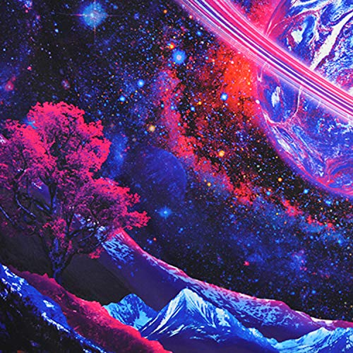 Galaxy Trippy Planet Tapestry Psychedelic Mountain Wall Home Decoration (59.1"x51.2")