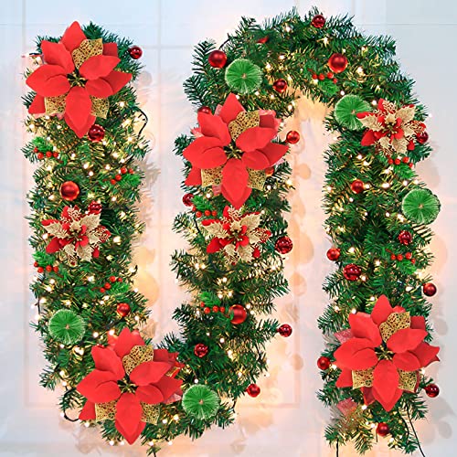 Pre-lit Artificial Christmas Garland Decoration