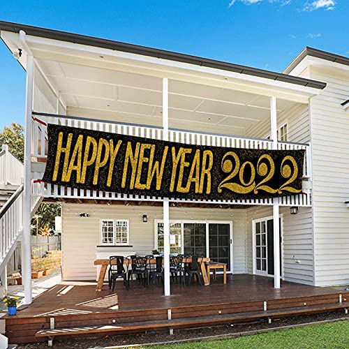 Happy New Year 2022 Yard Banner  Sign 118" x 20"