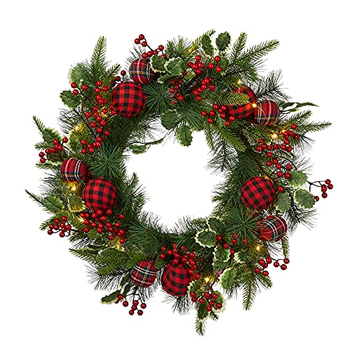 24 Inch Prelit Christmas Wreath Decoration