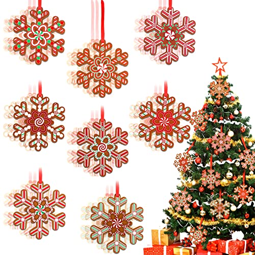 32" Wood 24 Pcs Christmas Snowflake Ornaments