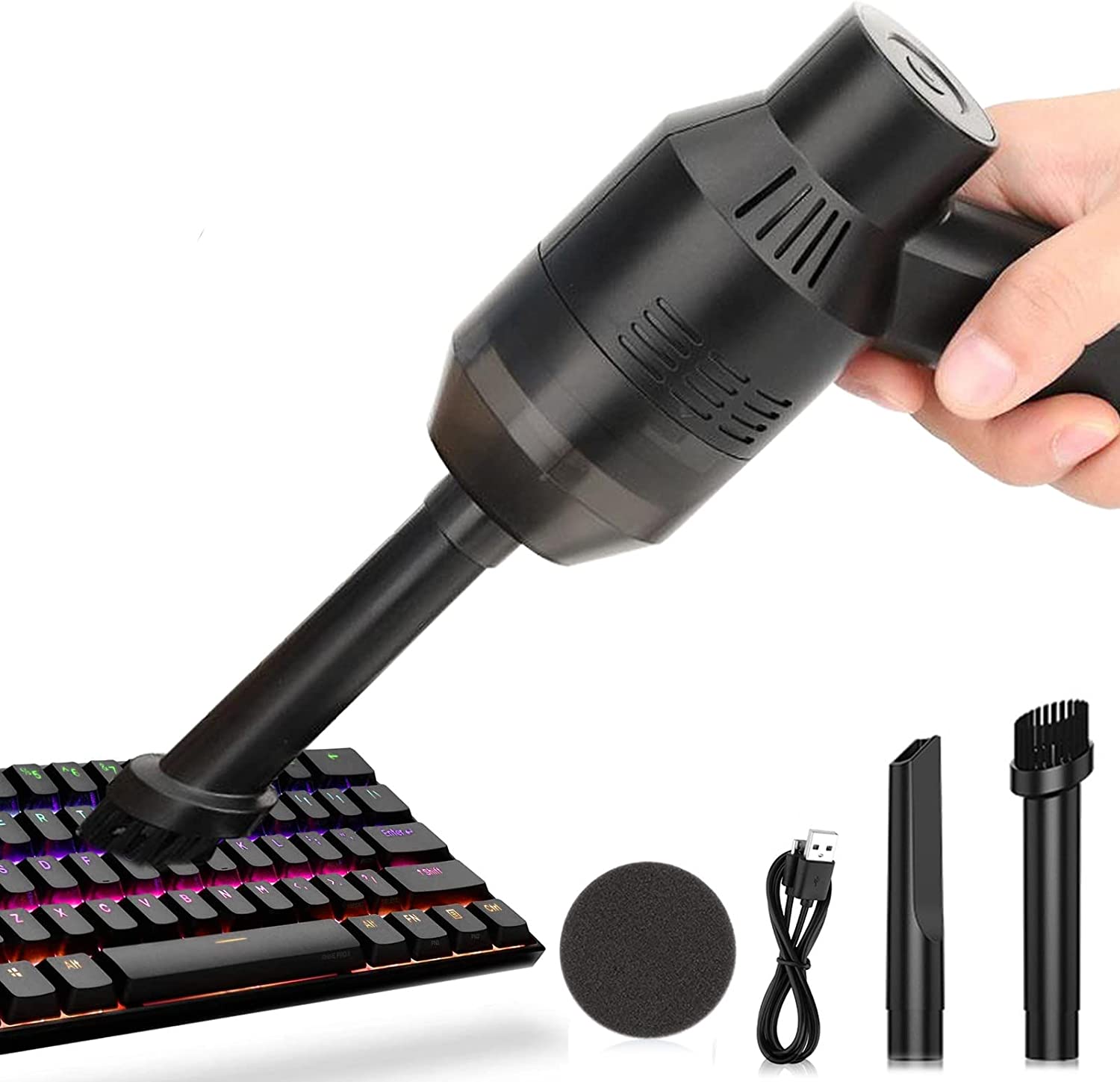 Keyboard Cleaner Powerful Rechargeable Mini Vacuum Cleaner, Cordless Portable