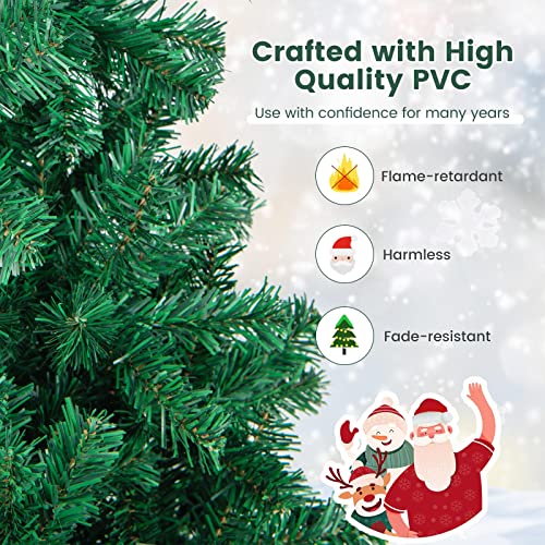 Artificial, Xmas Pine Easy Assembly, Christmas Tree with Solid Metal Legs, Idea for Indoor and Outdoor Holiday