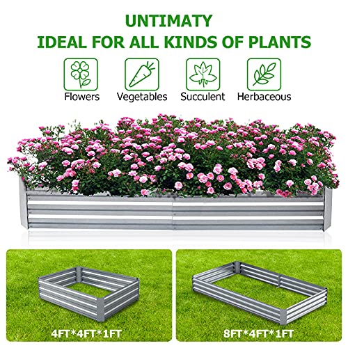 Metal Raised Planter Garden Box- 4X3X1 FT