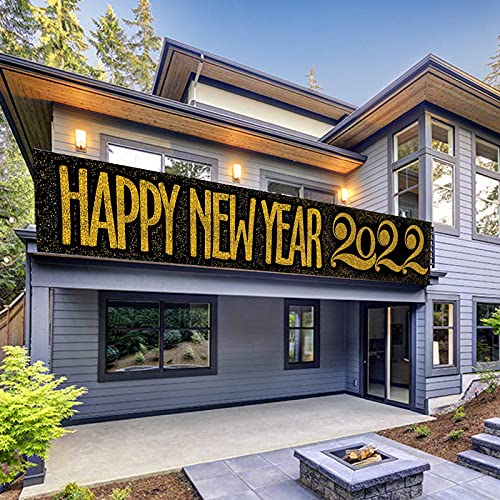 Happy New Year 2022 Yard Banner  Sign 118" x 20"