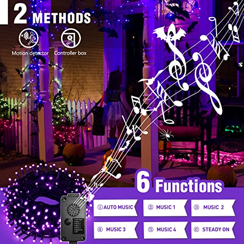 82 FT 200 LED Halloween String Lights & Spooky Music Motion Sensor