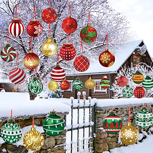 30 Pcs Plastic Double Sided Christmas Decorations