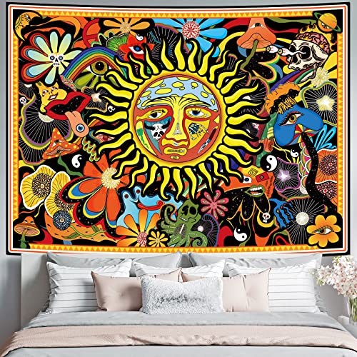 Trippy Sublime Sun Psychedelic Tapestry for Wall Decor