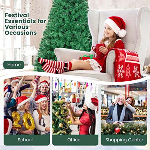 Artificial, Xmas Pine Easy Assembly, Christmas Tree with Solid Metal Legs, Idea for Indoor and Outdoor Holiday