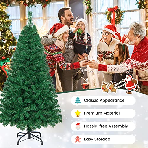 Artificial, Xmas Pine Easy Assembly, Christmas Tree with Solid Metal Legs, Idea for Indoor and Outdoor Holiday