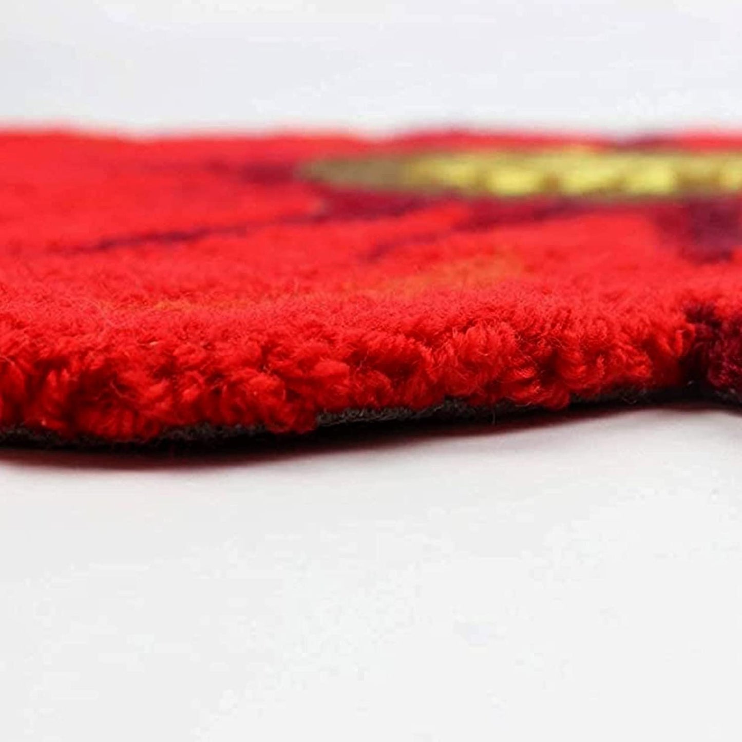 Sunflower Rug for Kitchen Bathroom Bedroom Living Room - Hand Woven Round Red