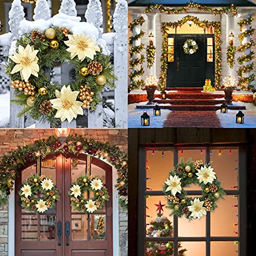 16 Inch Christmas Wreath for Front Door Decoration