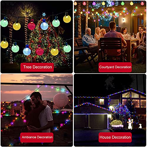 40 Feet Christmas Crystal Globe Solar String Lights - 100 Leds