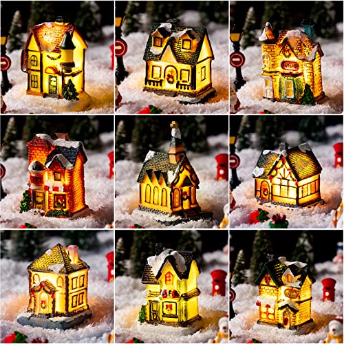 30 Pcs Christmas Light Up Village Houses LED Lights Christmas Town Scene