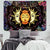 Psychedelic Sun and Moon Burning Sun Black Colorful Moon and Stars Tapestry ( 51.2 × 59.1 inches)