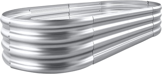 Land Guard Galvanized Raised Garden Bed Kit Oval Large Metal Raised Garden Beds for Vegetables