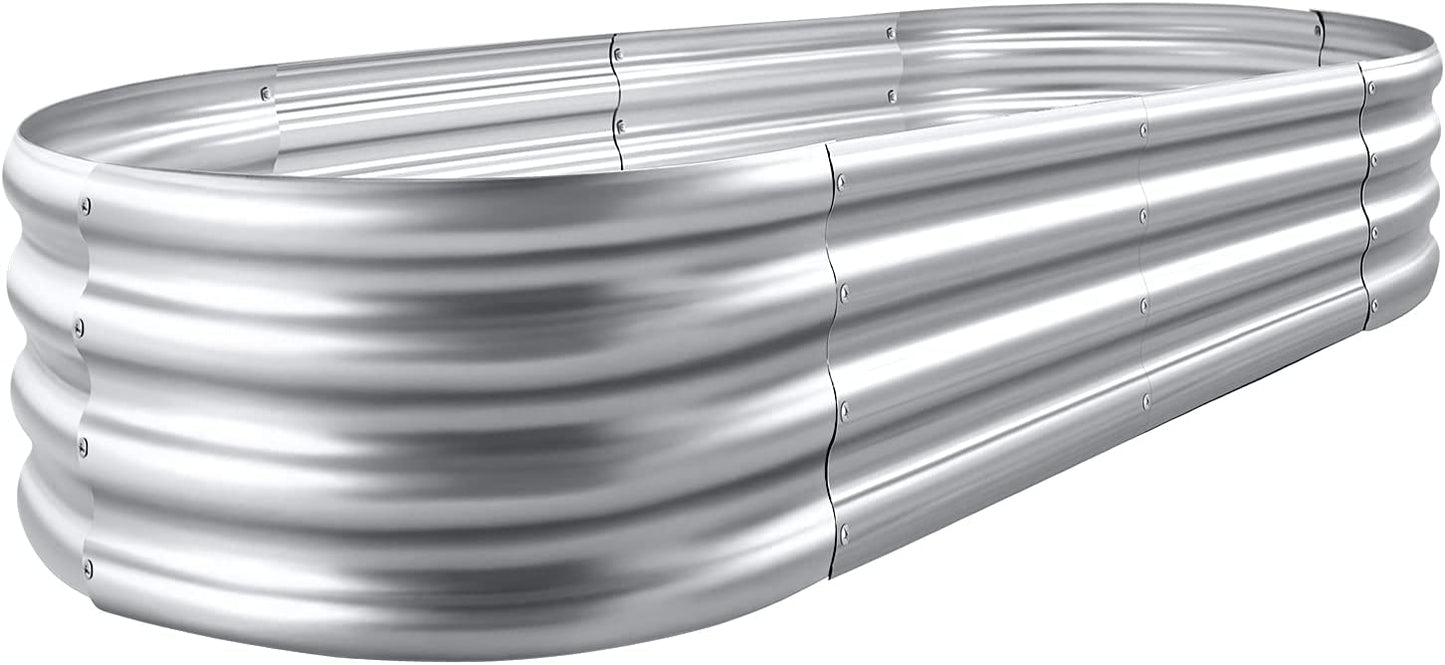 Land Guard Galvanized Raised Garden Bed Kit Oval Large Metal Raised Garden Beds for Vegetables
