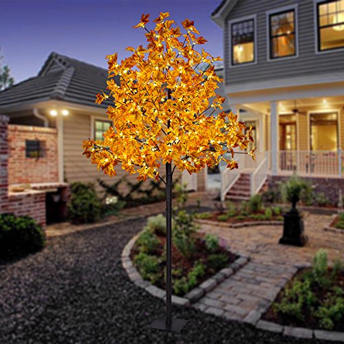 Artificial Lighted Maple Tree Warm White Fall Decorations