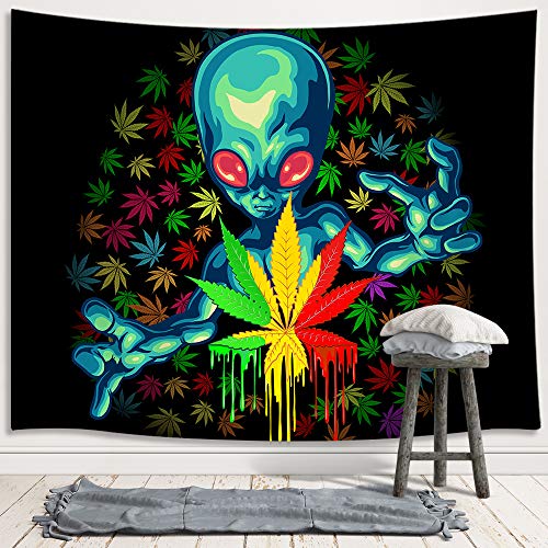 Trippy Alien Psychedelic Tie Dye Tapestry 60X40Inches