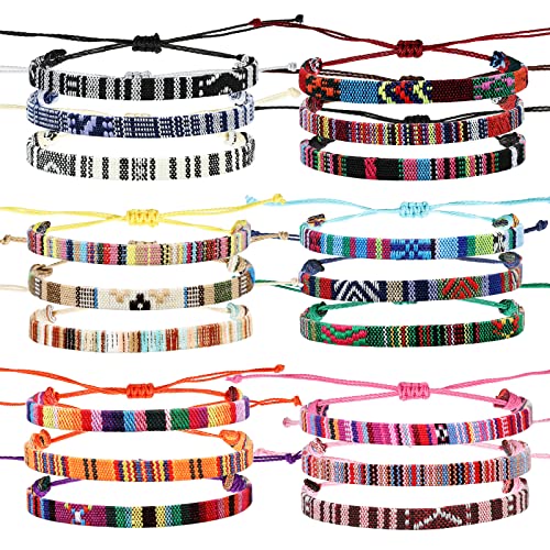 18 Pcs Boho Surfer Bracelet Ankle Adjustable Beaded Anklets Unisex Handmade Braided Bracelet Waterproof