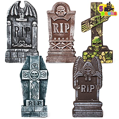 17” Halloween Foam RIP Graveyard Tombstones (5 Pack) Yard Signs