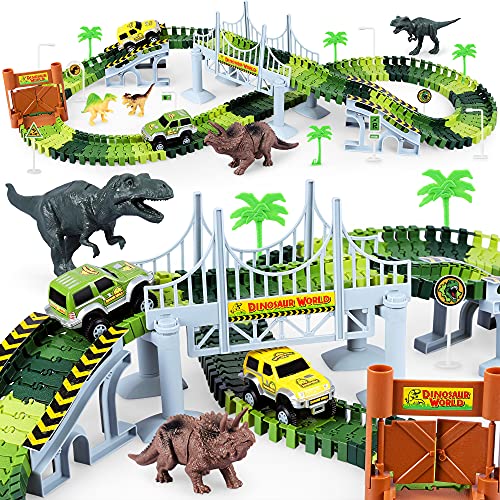 170 pcs Create A Dinosaur World Road Race-Flexible Track Playset