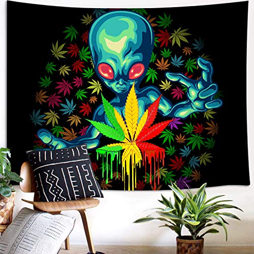 Trippy Alien Psychedelic Tie Dye Tapestry 60X40Inches