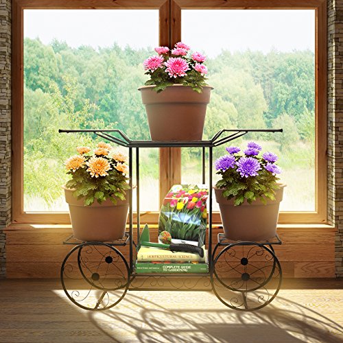 6 Tiers Garden Cart Stand & Flower Pot Plant Holder