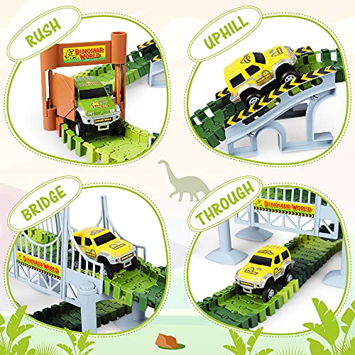 170 pcs Create A Dinosaur World Road Race-Flexible Track Playset