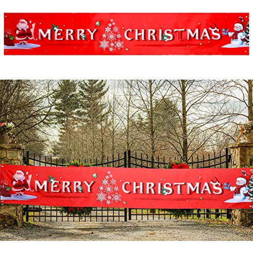 Merry Christmas Banner Sign 9.8 x 1.6