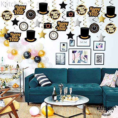 Happy New Year Hanging Swirls Decorations – Pack of 30